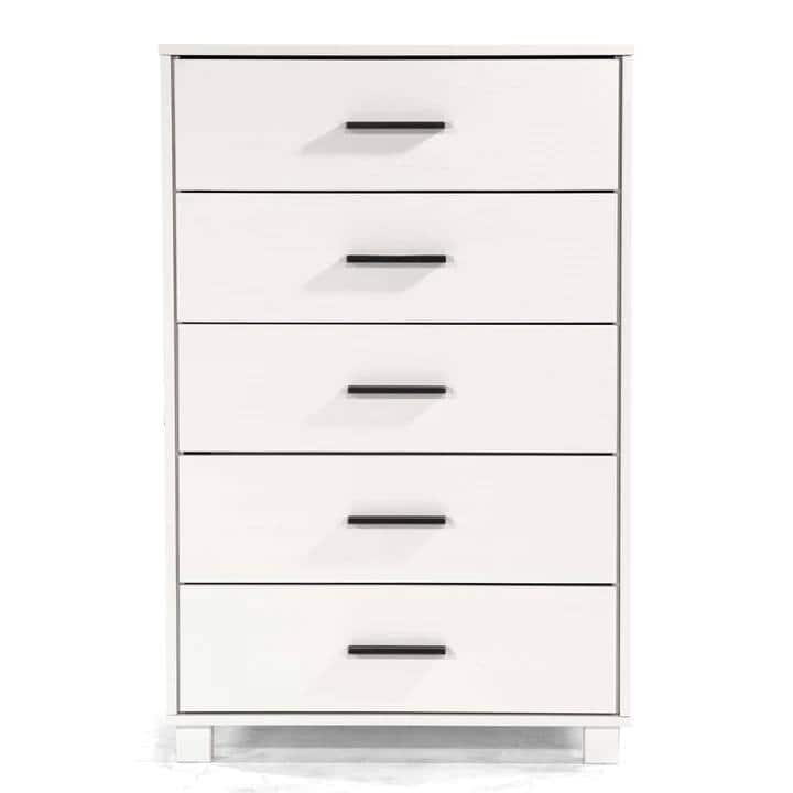 Farmhouse Style 5 Drawer Chest Solid Wood Bedroom Furniture