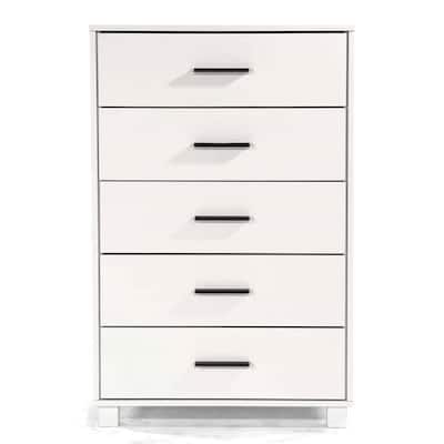 Farmhouse Style 5 Drawer Chest Solid Wood Bedroom Furniture