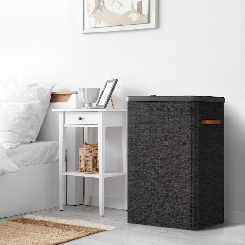 Sorbus 2-Compartment Laundry Basket with Removable Laundry Bag - Durable Organizer for Bathroom.