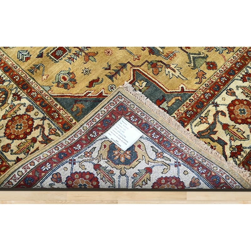 LoomBloom Hand Knotted Traditional Oushak Wool Area Rug, Gold - 7' 9'' x 9' 10''