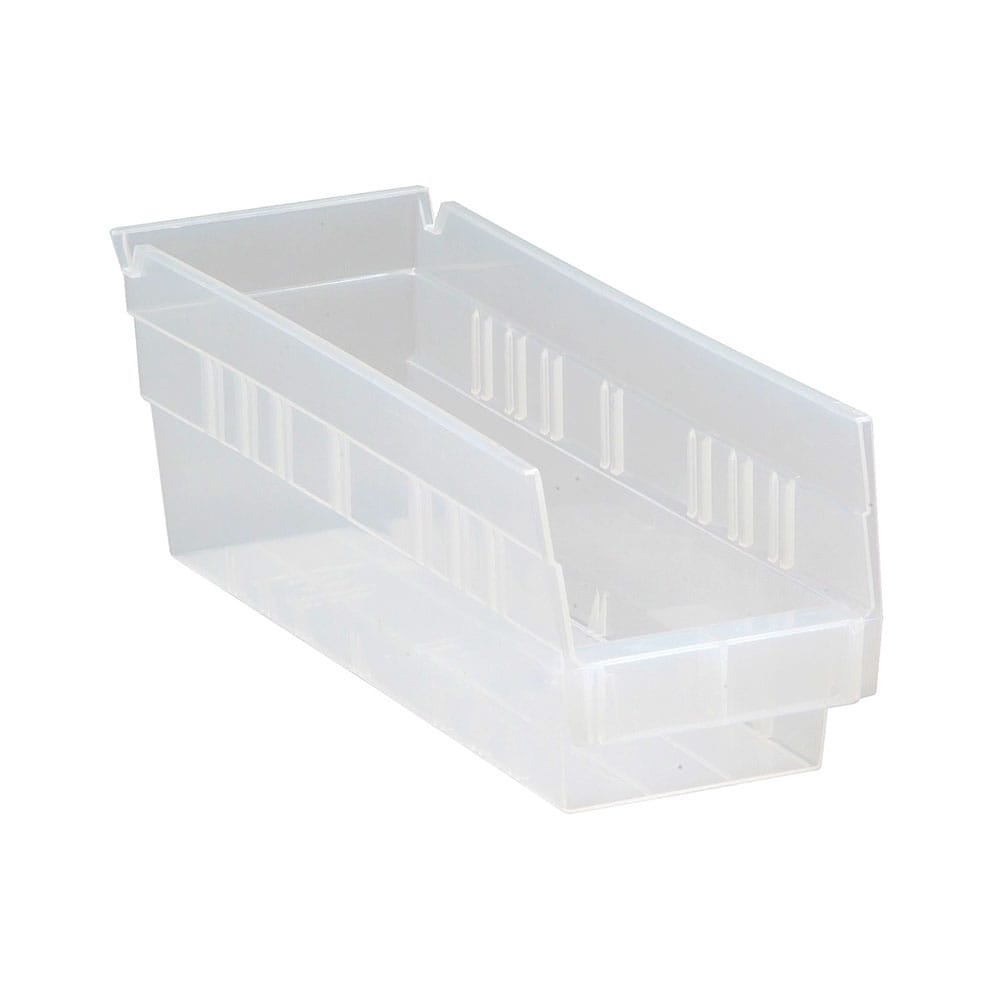 Offex Clear View Polypropylene Economy 4 inch Shelf Bins - 36 Pack