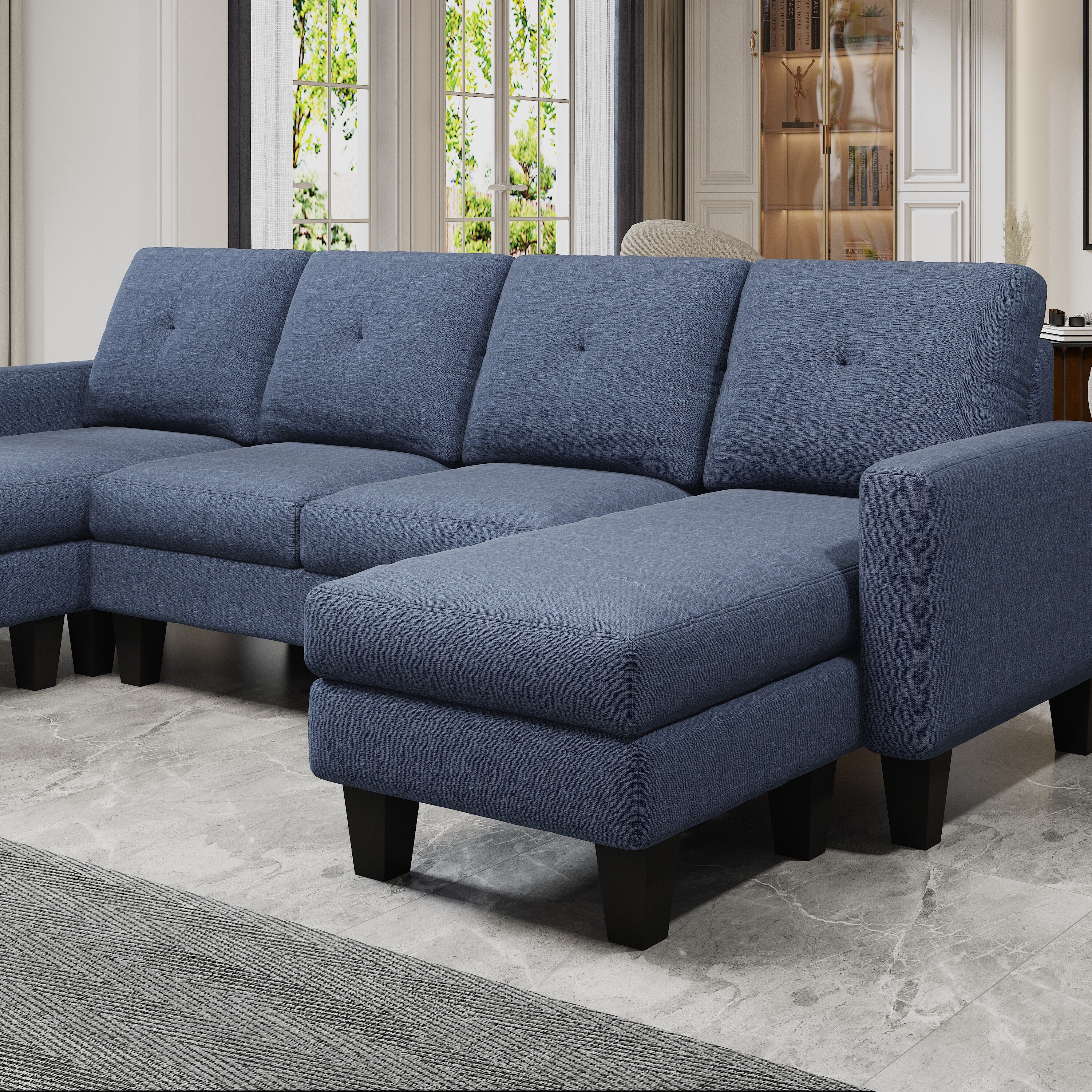 Modern Free Combination Modular U Shaped Sectional Sofa Couch with Soft Cushions