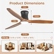 preview thumbnail 54 of 69, Sofucor 52Inch Low Profile Flush Mount Ceiling Fan with LED Light,3‑Blade Quiet Light Combo for Bedroom Kitchen Living Room