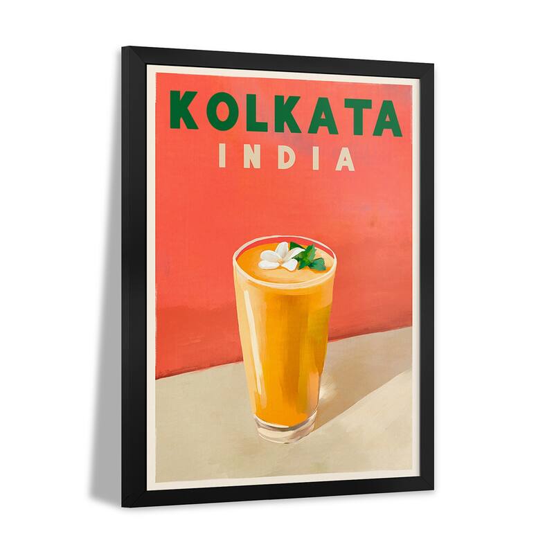 Kolkata Cocktail Travel Poster Premium Framed Poster by The Whiskey Ginger