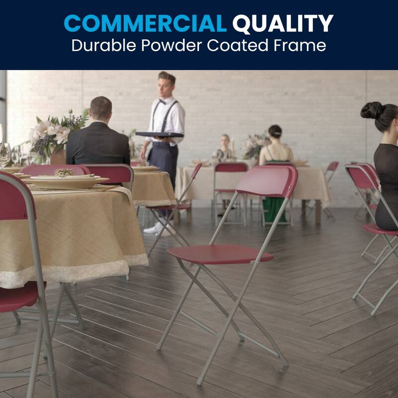 Plastic Folding Chair - 6 Pack 650LB Weight Capacity - Event Chair - 17.5"W x 18"D x 31.5"H