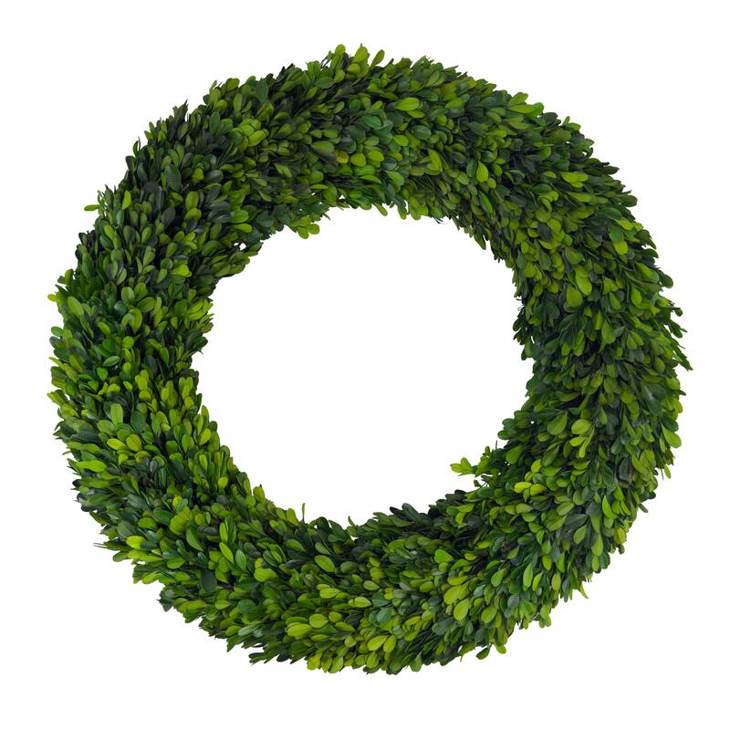 Maison 24" Handcrafted Real Preserved Boxwood Wreath