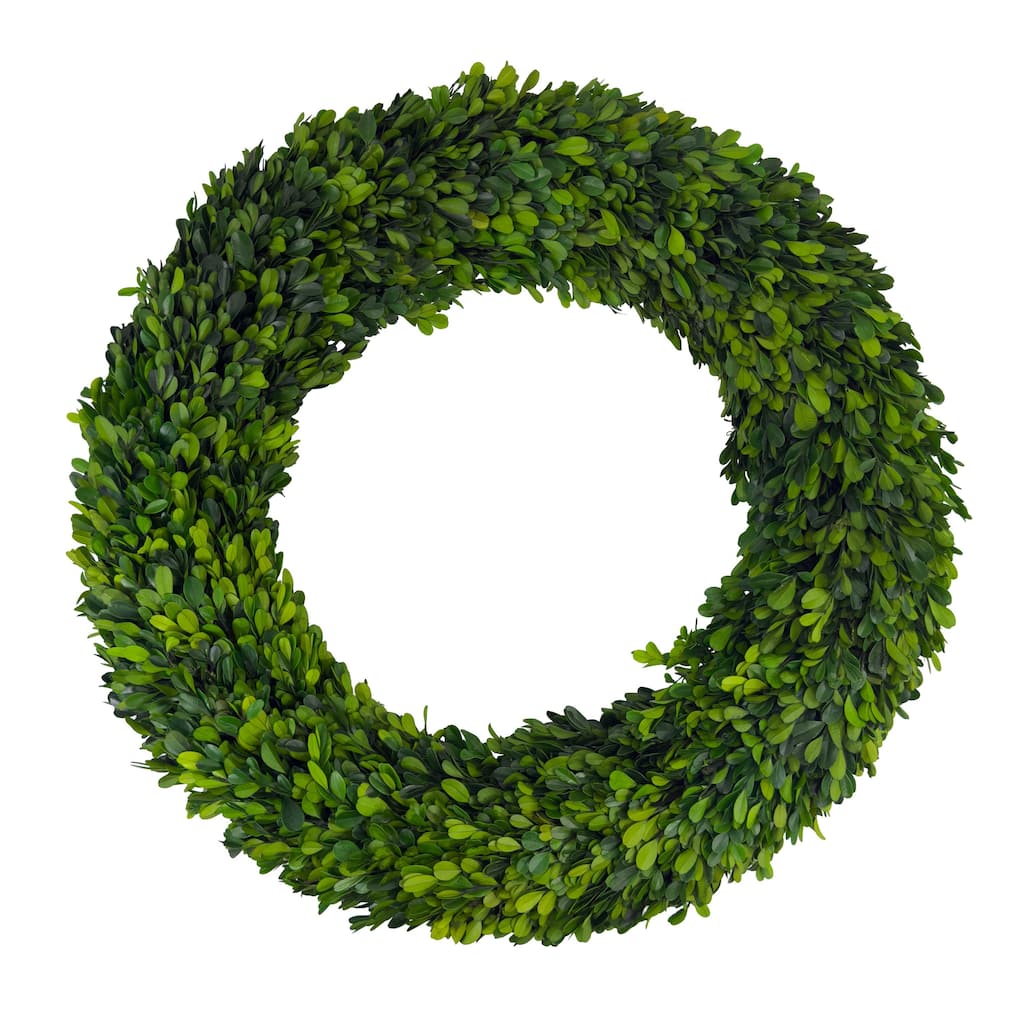 Maison 24" Handcrafted Real Preserved Boxwood Wreath