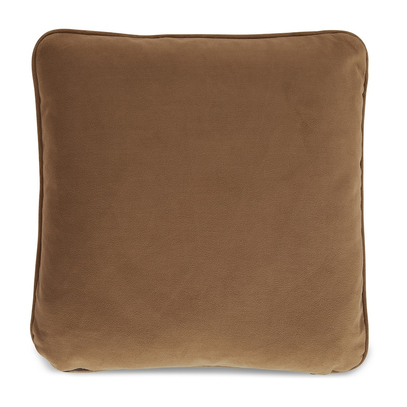 Wali Square Accent Throw Pillow, 20 Inch, Feather Fill Brown Polyester