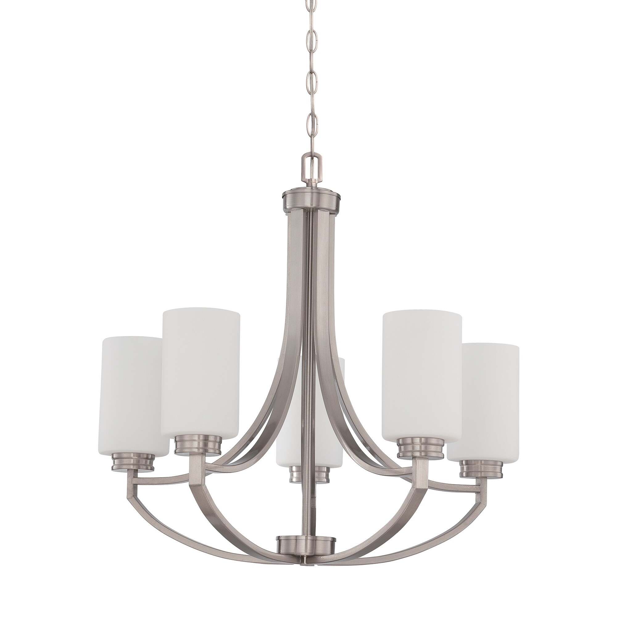 Dalton Chandelier, Metal Ceiling Light Fixture with Opal - Picture 9 of 15