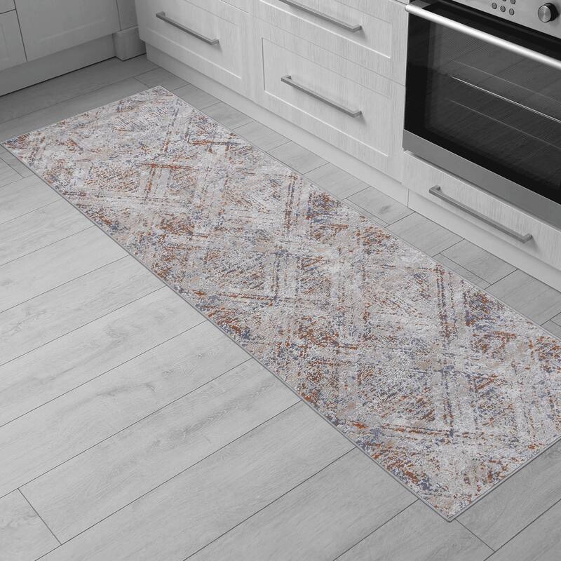 LOOM & LUXE Anthracite Area Rugs for Bedroom - 96" D x 26" W x 0.28" H