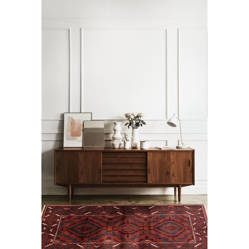 Teimani Red Rug 3'11" x 6'6" - 3'11 x 6'6