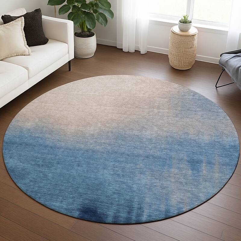 Machine Washable Indoor/ Outdoor Modern Dawn Chantille Rug