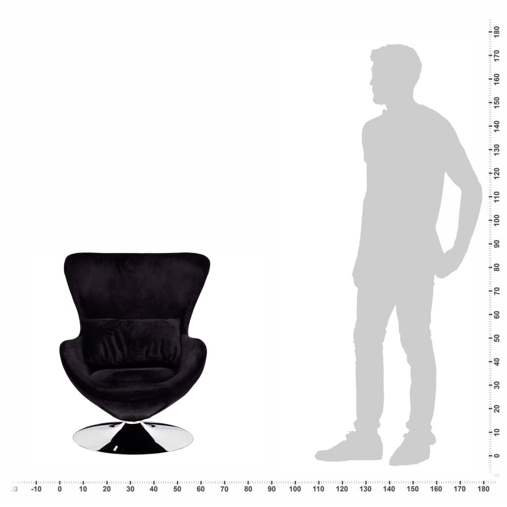 Vidaxl Swivel Egg Chair With Cushion Black Velvet Overstock 28783009