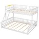preview thumbnail 24 of 22, Twin XL Over Queen Bunk Bed with Ladder, Guardrails, and Detachable Design, Solid Wood Frame, No Box Spring Needed, Walnut
