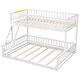 preview thumbnail 12 of 22, Twin XL over Queen Bunk Bed with Ladder and Guardrails w/Wooden Slat Support, Detachable Design, Bedroom Bunkbed for Teens, Kids