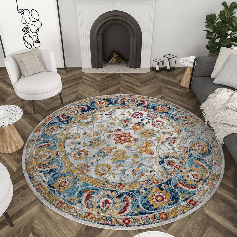 Gematria French Country Floral Indoor Area Rug