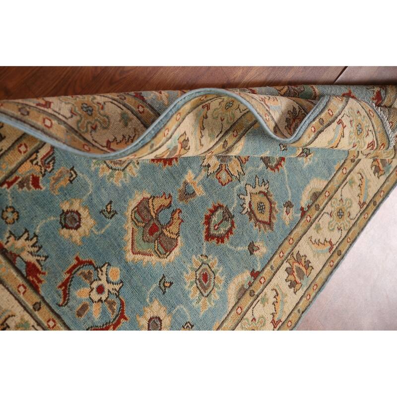 Light Blue Kazak Oriental Accent Rug Handmade Wool Carpet - 3'3"x 4'9"
