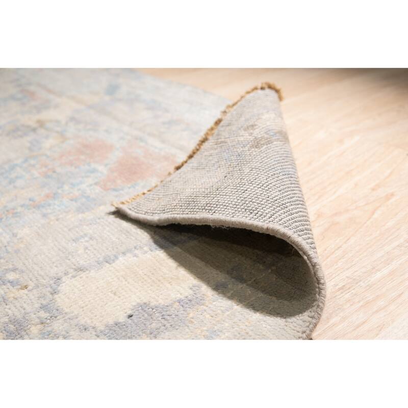 Hand-knotted Wool GREY MULTY Transitional Abstract Traditional