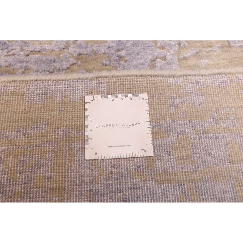 ECARPETGALLERY Hand-knotted Legacy Khaki Silk, Wool Rug - 2'7 x 12'1