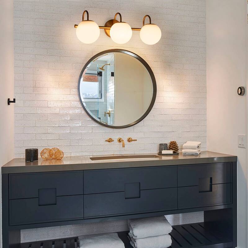3/4-Light Dimmable Modern Bathroom Light Fixture with Frosted Glass