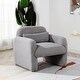 preview thumbnail 15 of 42, Stylish and Minimalist Single Sofa Chair with Arms and Pillow, Armchair, Accent Chair for Living Room, Bedroom, Study Gray