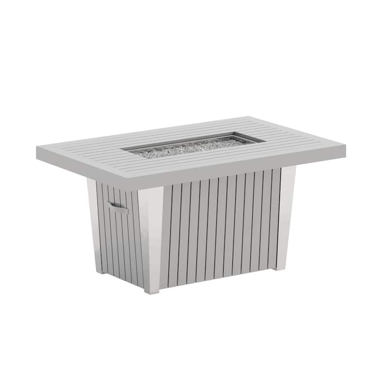 Corvus Babylon 1-piece Outdoor Fire Pit Table with Lid - Light Grey