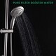 preview thumbnail 2 of 4, 5 -Spray Patterns 10 in. Wall Mount Dual Shower Heads Plastic Drill-Free Adjustable Slide Bar and Hose in Brushed Nickel
