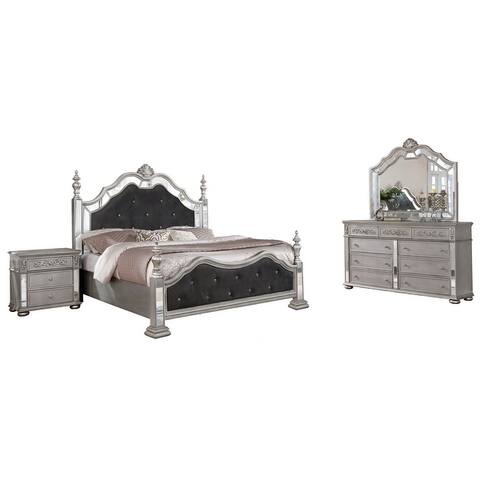 Silver Orchid Beaudet Glam Grey 4-piece Bedroom Set