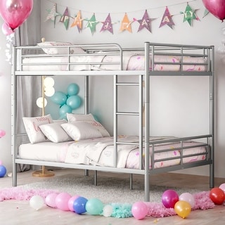 2 In 1 Modern Full Over Full Metal Bunk Bed With Sturdy Frame,Save Space or Split Into 2 Beds
