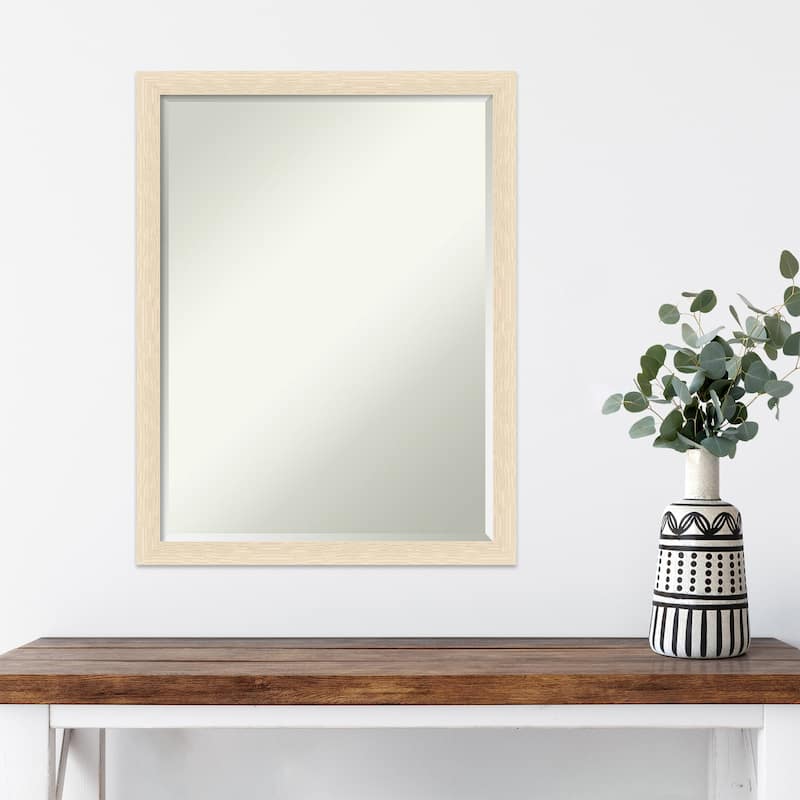 Woodgrain Stripe Half-Inch-Bevel Wood Framed Wall Mirror - Glass Size 18x24
