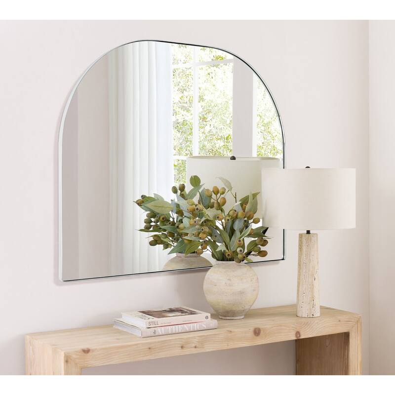 TEHOME Dezerae Large Arch Mirror for Mantel, 40'' W x 32'' H - 32'' x 40'' - Chrome