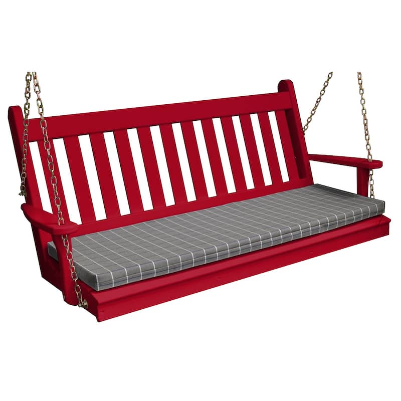 Pine 5' Traditional English Swing - Tractor Red