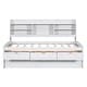 preview thumbnail 10 of 13, Twin Captain Bed with Bookshelves, Drawers & Trundle, White Wash - Easy Assembly