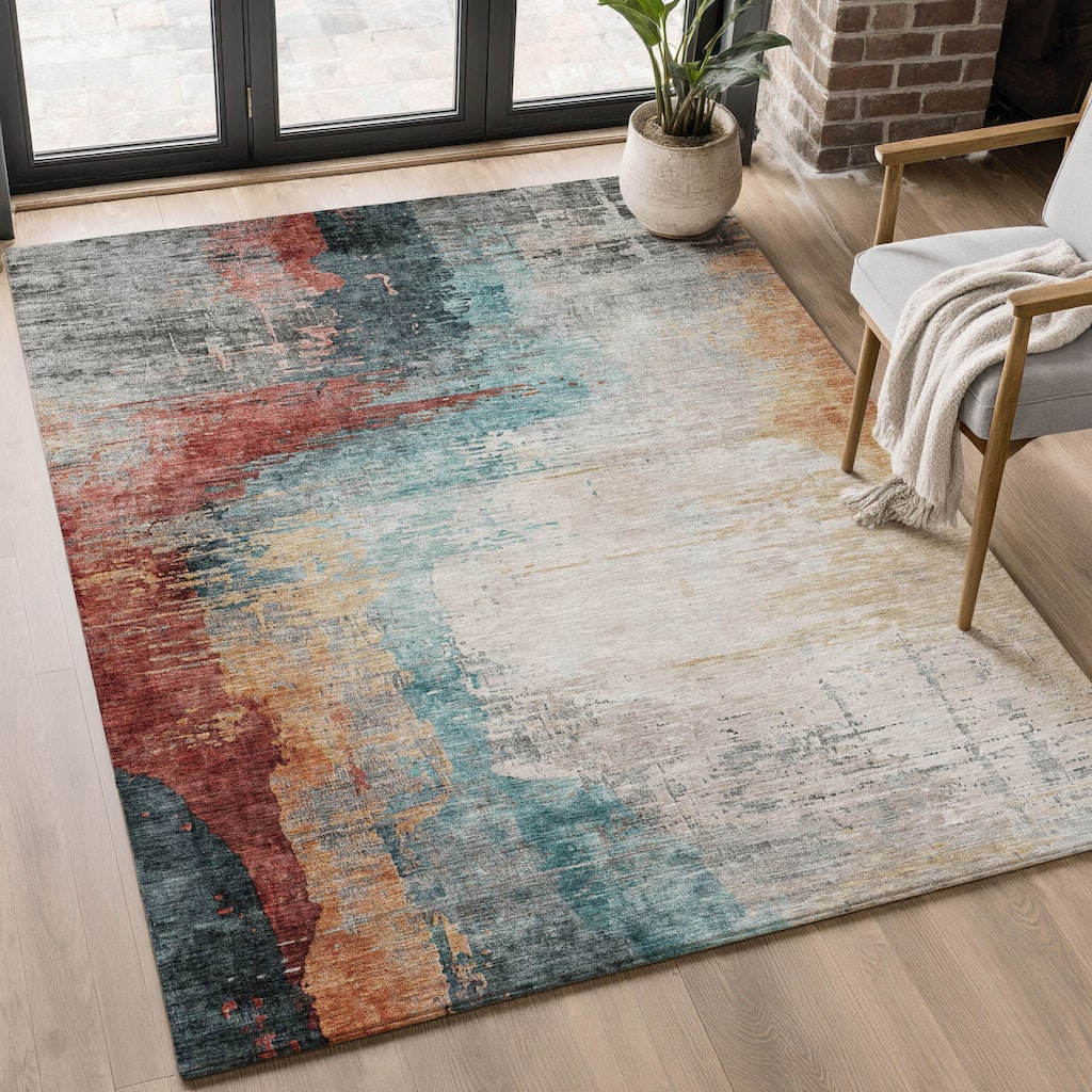 Premium Washable Super Soft Abstract Soid Mayfield Rug