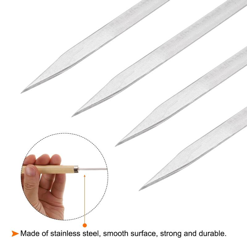 16pcs Kebob Skewers 33cmx3.3mmx0.8mm Flat Sticks with Wood Grip Handle