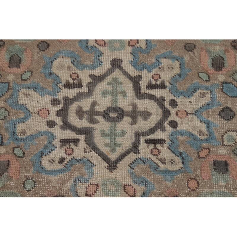 Geometric Tabriz Persian Area Vintage Rug Handmade Wool Carpet - 7'10"x 11'1"