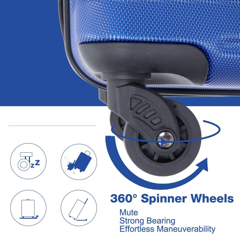 3 Piece PC Expandable Luggage Sets, Modern Lightweight Durable Suitcase with TSA Lock, Two Hooks and Spinner Wheels
