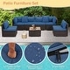preview thumbnail 52 of 66, EROMMY 6/7 Piece Modular Outdoor Rattan Sofa Set, All-Weather Wicker Patio Furniture with Storage Table, Cushions & Pillows