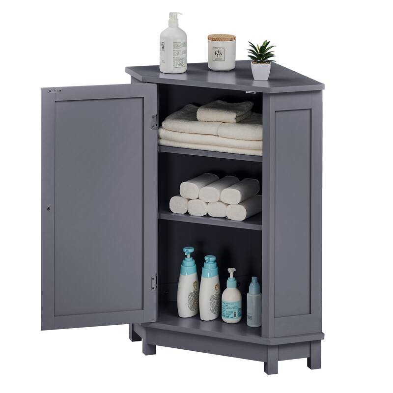 Bathroom Cabinet Triangle Corner Storage Cabinet with Adjustable Shelf