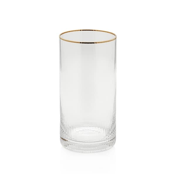 Optic Highball Glasses with Gold Rim, Set of 6 Bed Bath & Beyond