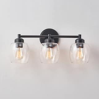 KAWOTI 3-Light Dimmable Bathroom Vanity Light with Glass Shade