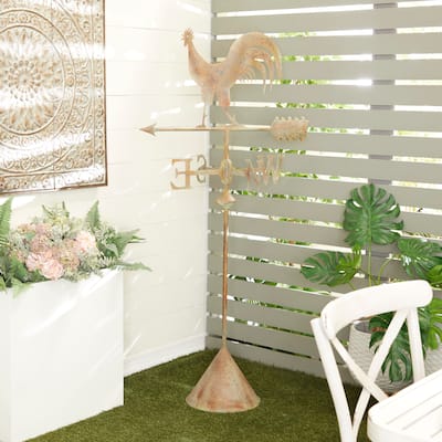 White Iron Rustic Garden Sculpture - 30 x 22 x 64
