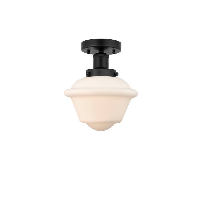 Innovations Lighting Oxford - 1 Light 7" Semi-Flush Mount - Matte White/Matte Black
