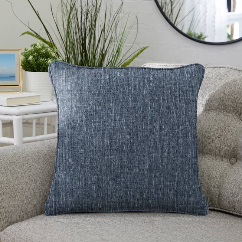Sorra Home Indoor Corded Pillow Single - Modern Blue - 18 in H x 18 in W x 6 in D