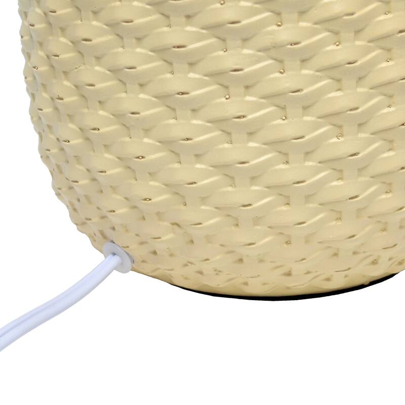 20.4" Purled Texture Lamp with White Fabric Shade