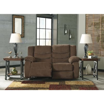 Tulen Contemporary Reclining Loveseat, Chocolate - Medium
