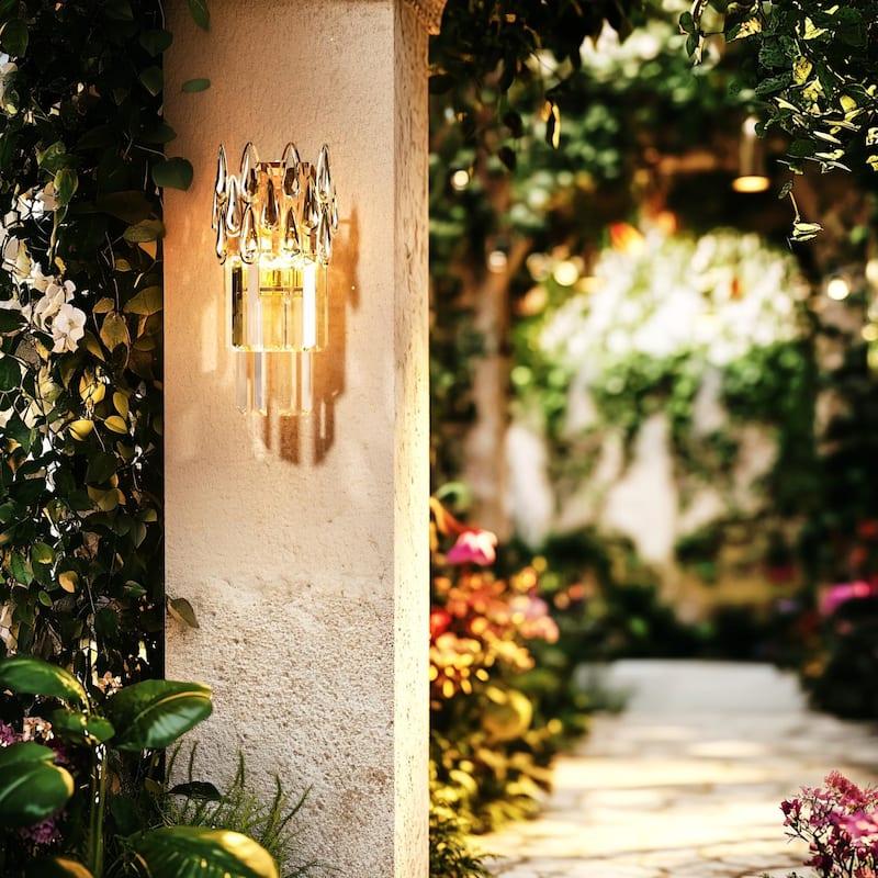 Wall Sconces Lamp Wall Mounted Lighting Crystal Light Fixtures with Three Lights Colors