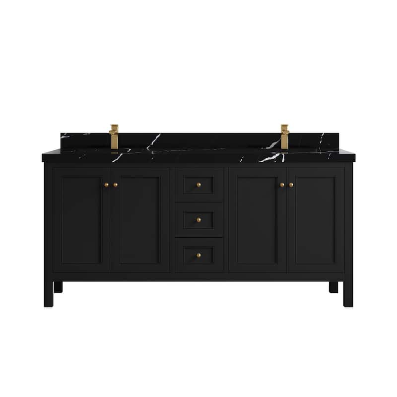 Willow Collections 72 in. W x 22 in. D Nashville Double Bowl Sink Bathroom Vanity with Countertop