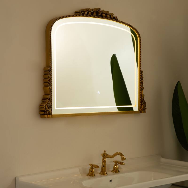 Velora Exquisite Retro Irregular PU Art Decorative Mirror - Bathroom, Bedroom, Living Room - Silver