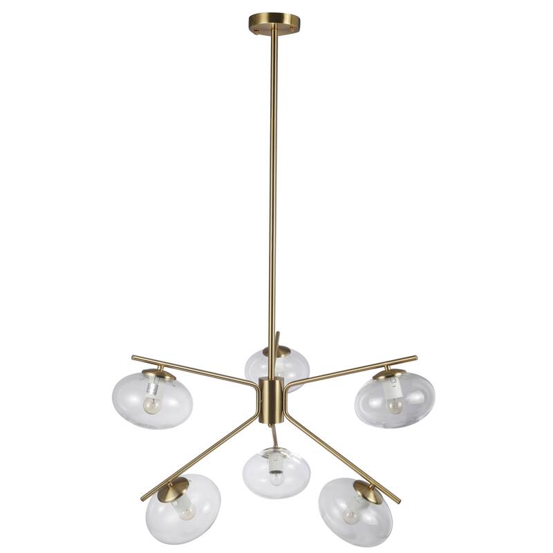 SAFAVIEH Lighting Ressie Chandelier - 25" W x 25" D x 17" H - Brass